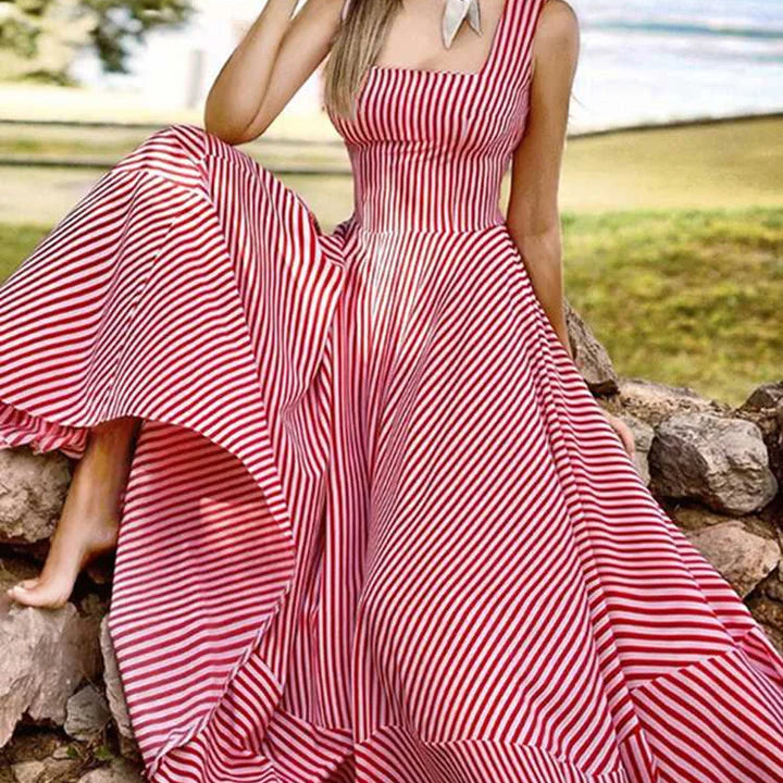 ZANZEA Bohemian Striped Maxi Dress - Elegant Sleeveless Summer Sundress