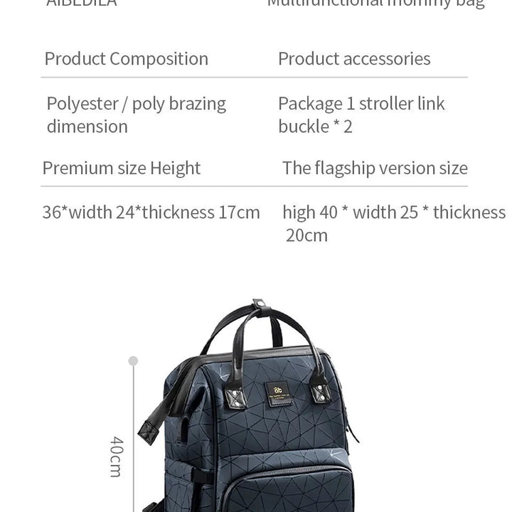 AIBEDILA Waterproof Mommy Bag – Large Capacity & Stylish Backpack