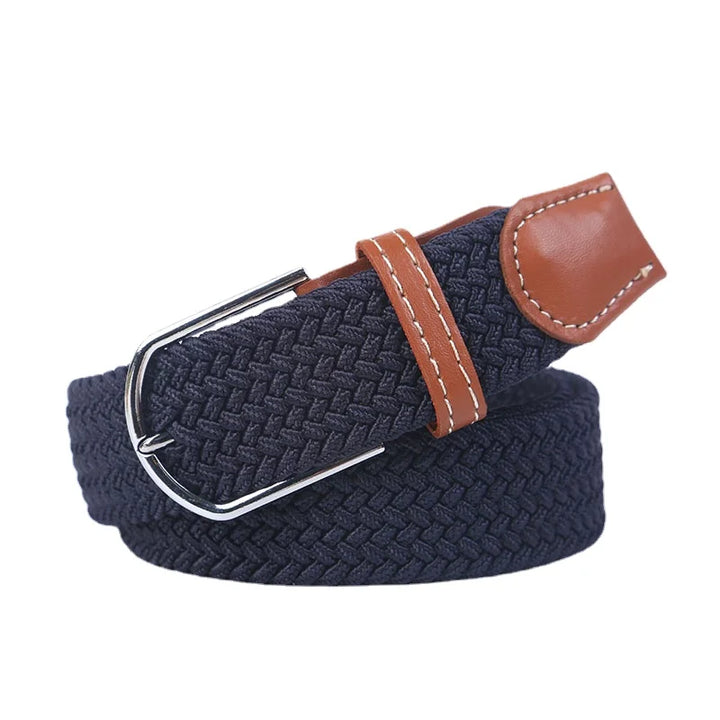 Women's Casual Woven Elastic Canvas Belt with Pin Buckle – 60 Colors