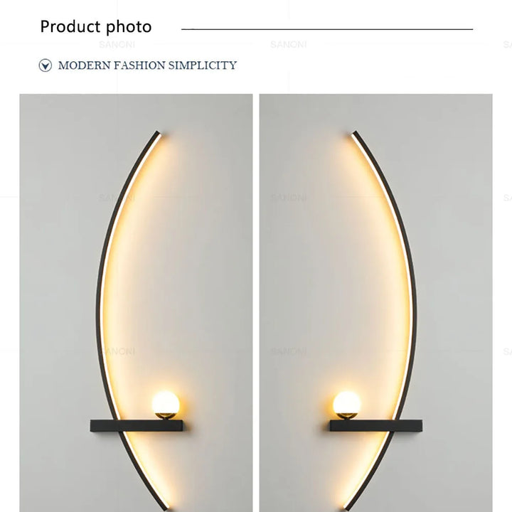 Nordic LED Wall Lamp – Striped Sconce for Bedroom, Living Room & Stairs