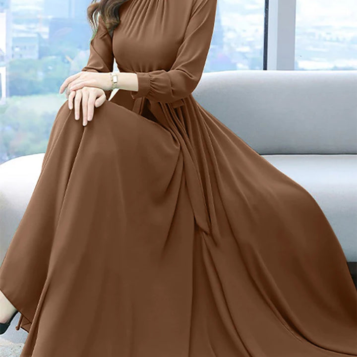 ZANZEA Elegant Spring Maxi Dress - Long Sleeve A-line Oversized Party Kaftan