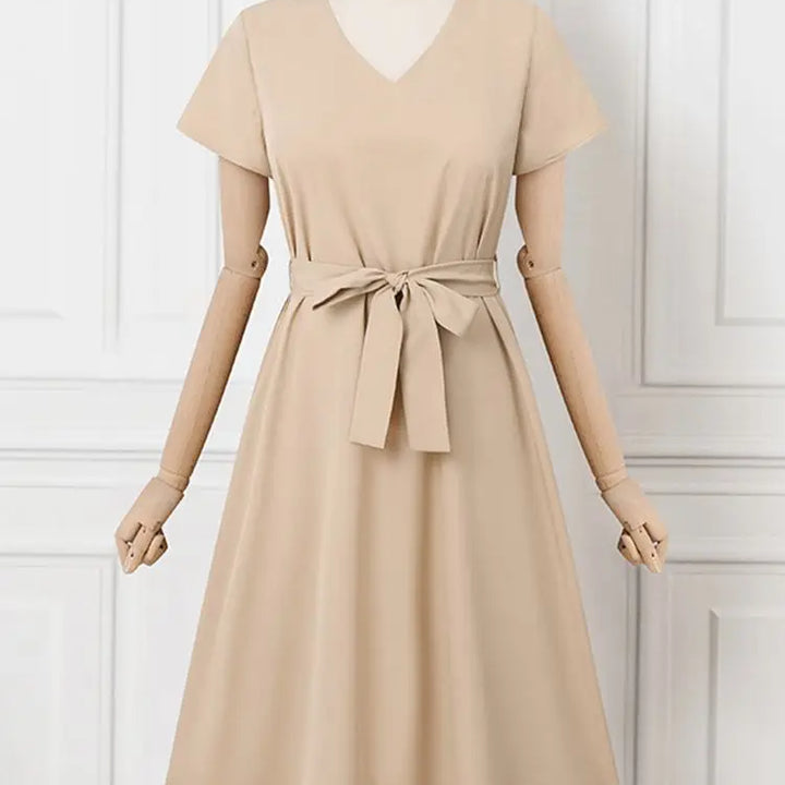 ZANZEA Fashion Pleated Midi Dress - Vintage V-neck Belted