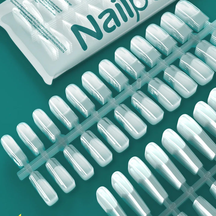 NAILPOP 120pcs Fake Nails Full Cover Press on Nails Coffin Soft Gel American Pose Capsule False Nail Tips for Extension System