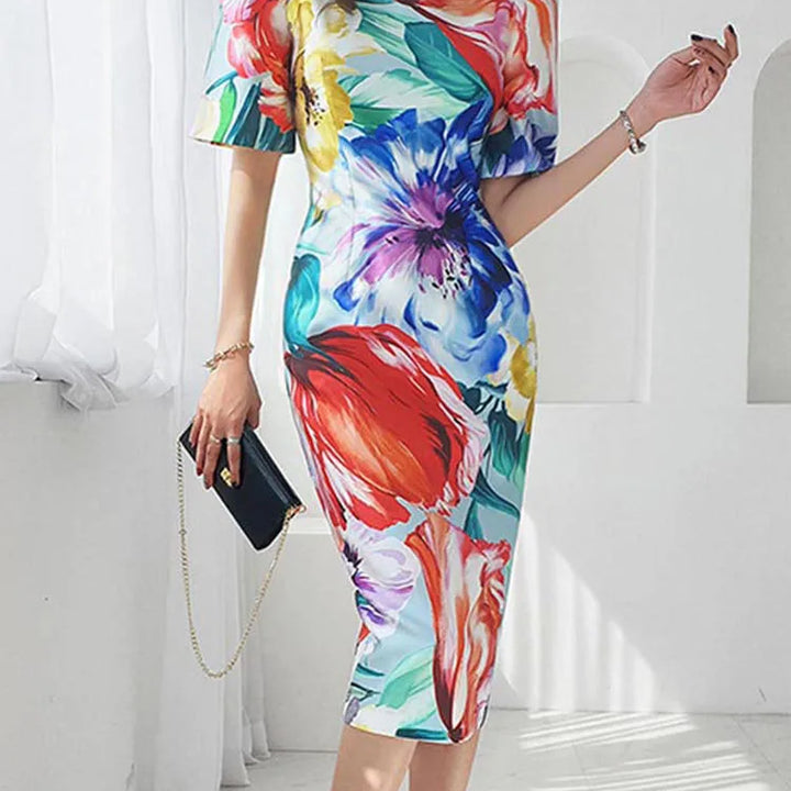 ZANZEA Bohemian Floral Midi Dress - Sexy Slim Fit Puff Sleeve Party Sundress