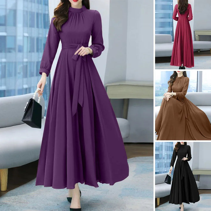 ZANZEA Elegant Spring Maxi Dress - Long Sleeve A-line Oversized Party Kaftan