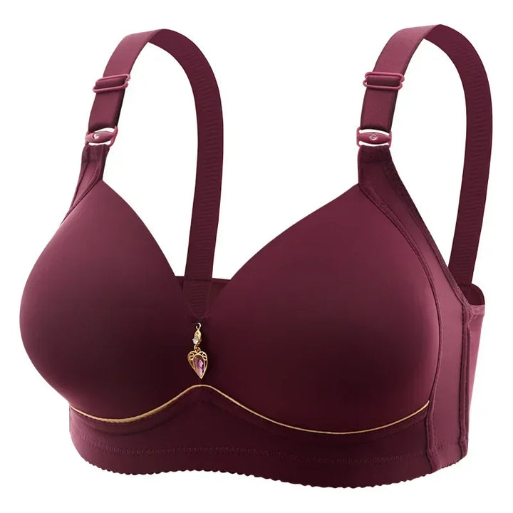 Breathable Mom Bra – Wireless, Thin Cup, Glossy Finish for Plus Sizes