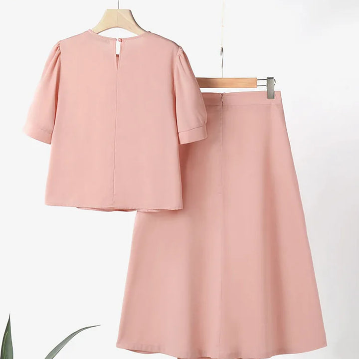 ZANZEA 2PCS Vintage Ruffled Skirt Set - Casual Office Summer Outfit with Buttoned Top