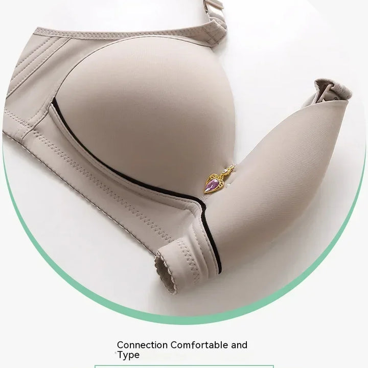 Breathable Mom Bra – Wireless, Thin Cup, Glossy Finish for Plus Sizes