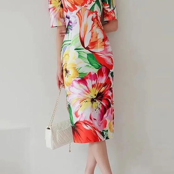 ZANZEA Bohemian Floral Midi Dress - Sexy Slim Fit Puff Sleeve Party Sundress