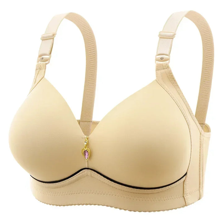 Breathable Mom Bra – Wireless, Thin Cup, Glossy Finish for Plus Sizes