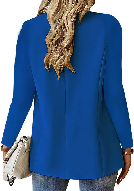 Women's Long Sleeve Down Coat – Spring/Autumn Blazer Style Cardigan