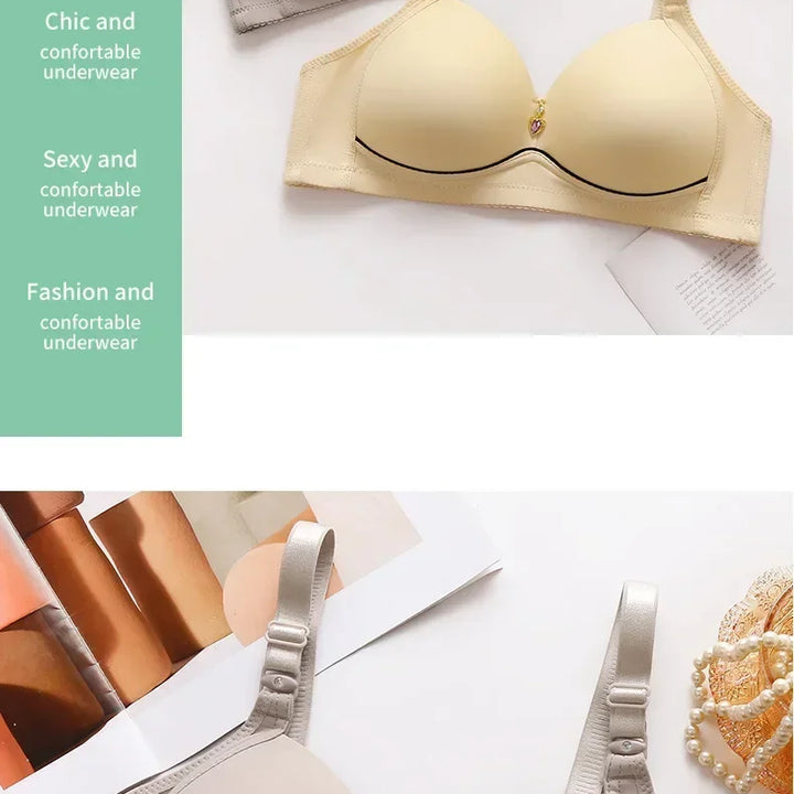 Breathable Mom Bra – Wireless, Thin Cup, Glossy Finish for Plus Sizes