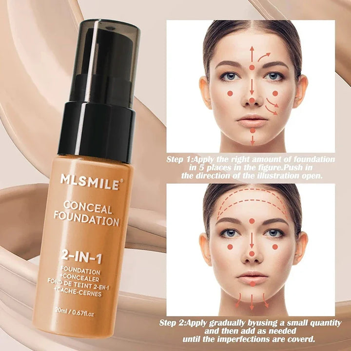 Oil-Control Matte Foundation – Full Coverage, Waterproof, Long-Lasting Concealer, Professional Makeup