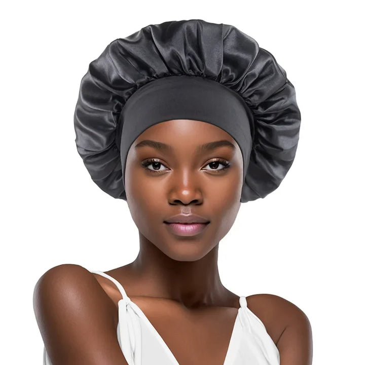 Women's Satin Sleeping Bonnet – Wide-Brimmed, Elastic Band, Hair Care Cap