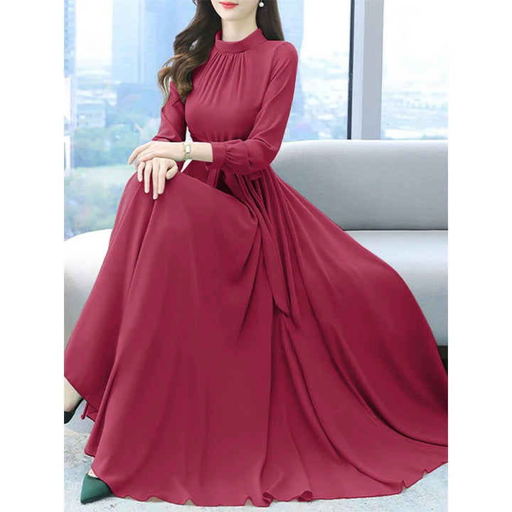 ZANZEA Elegant Spring Maxi Dress - Long Sleeve A-line Oversized Party Kaftan