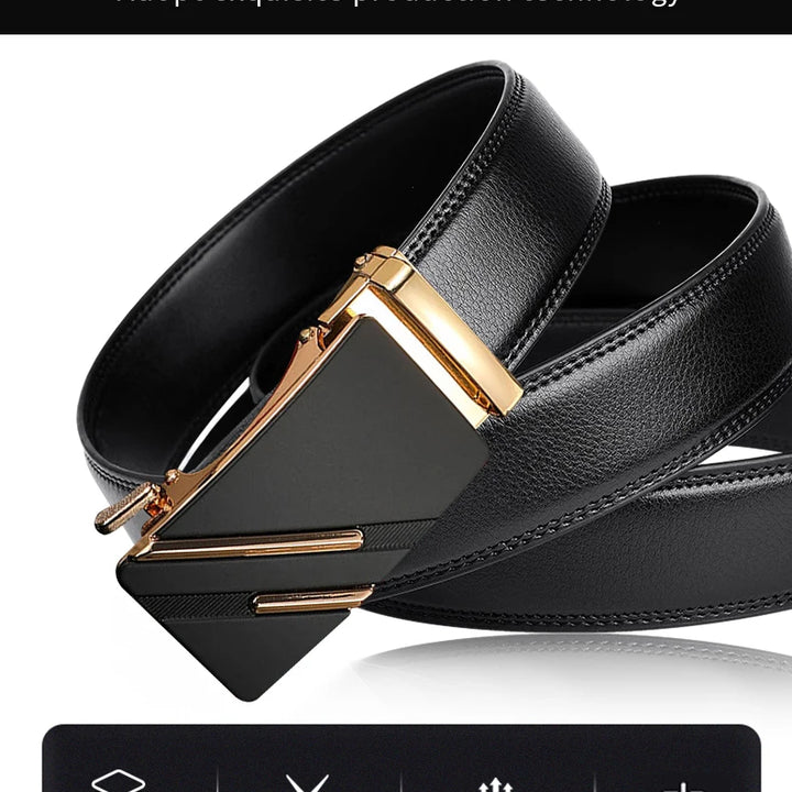 Men's Luxury Belt – High-Quality Automatic Metal Buckle