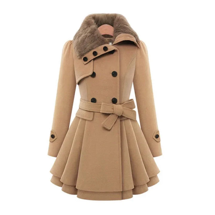 Women's Woolen Jacket - Slimming Double-Breasted Narrow Fit Overcoat