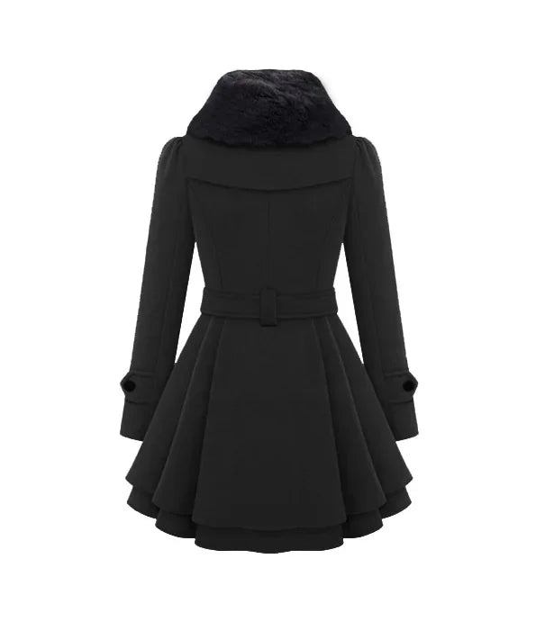 Women's Woolen Jacket - Slimming Double-Breasted Narrow Fit Overcoat