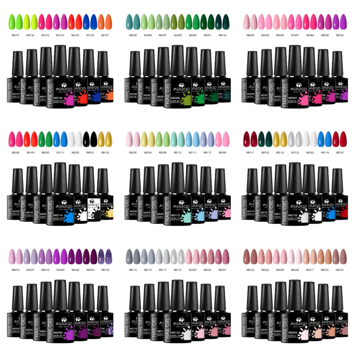 7pc Nail Gel Polish Set – DIY Design, Long-Lasting UV Gel, Manicure Kit