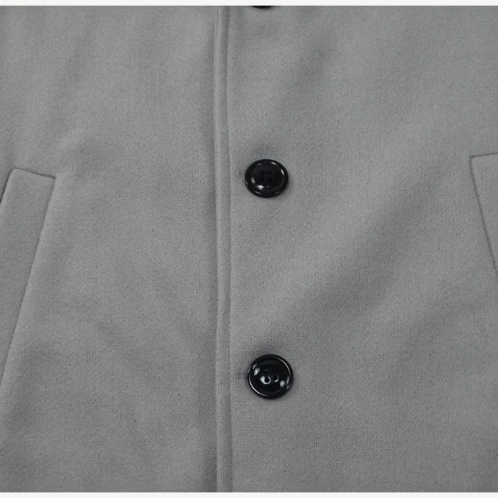 Men's Solid Wool Jacket – Stylish & Warm for Spring/Winter