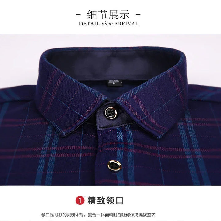 Men's Autumn/Winter Plaid Shirt – Thick, Warm, Casual, Soft,