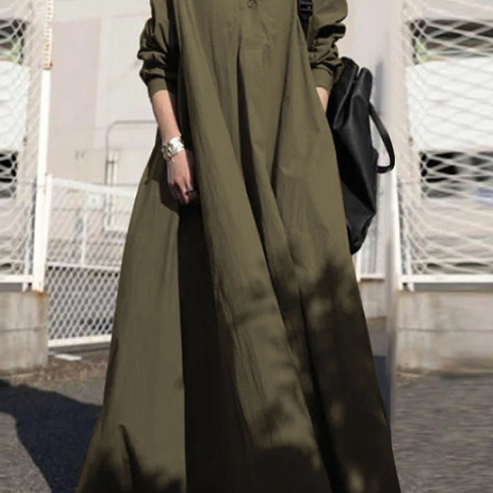 ZANZEA Vintage Button Shirt Dress - Casual Long Sleeve Maxi Autumn Sundress