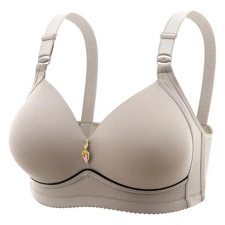 Breathable Mom Bra – Wireless, Thin Cup, Glossy Finish for Plus Sizes