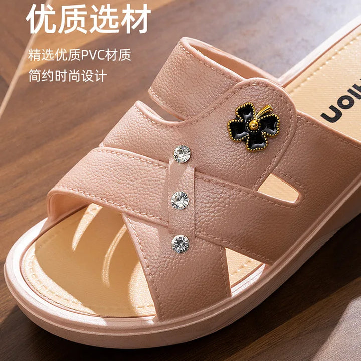 Women's Wedge Heel Summer Slippers with Thick Sole