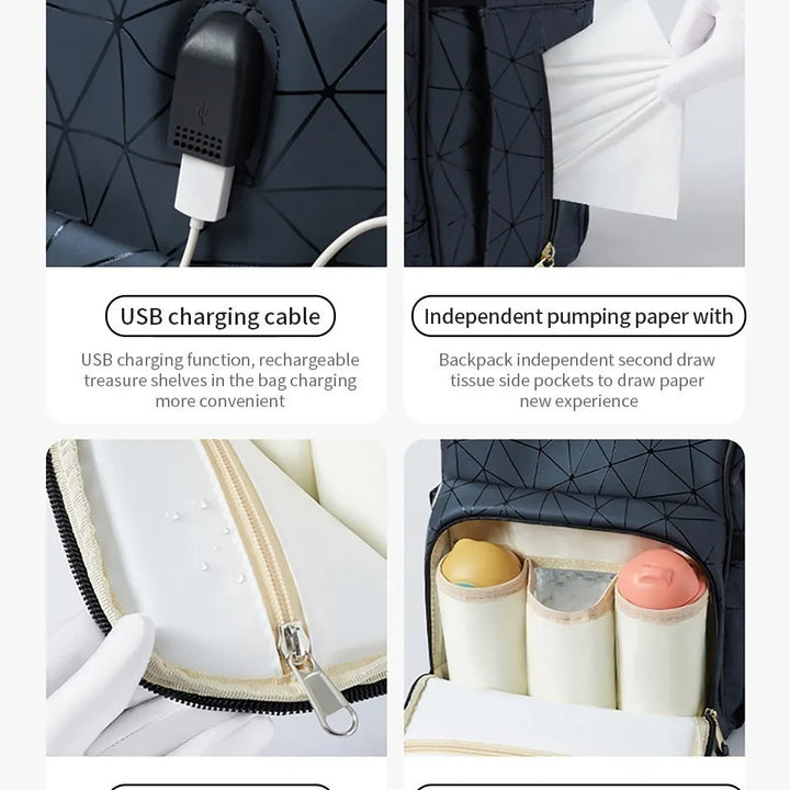 AIBEDILA Waterproof Mommy Bag – Large Capacity & Stylish Backpack