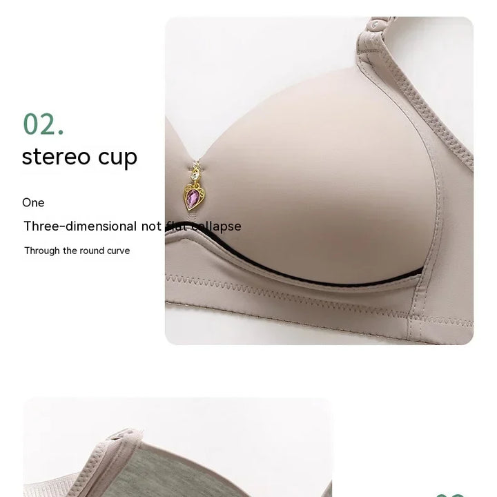 Breathable Mom Bra – Wireless, Thin Cup, Glossy Finish for Plus Sizes