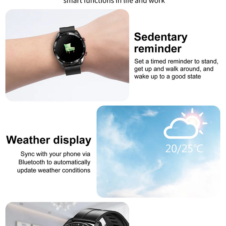 Men's ECG+PPG Smartwatch – Bluetooth Calls, Health Monitoring, Waterproof, Fitness Tracker