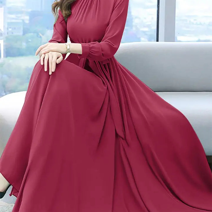 ZANZEA Elegant Spring Maxi Dress - Long Sleeve A-line Oversized Party Kaftan