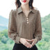 Striped Print Fashion Blouse - Elegant Office Lady Long Sleeve Shirt