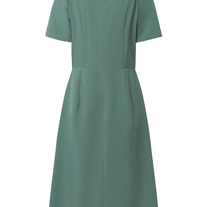 ZANZEA Elegant Summer Work Dress - Short Sleeve Pleated A-Line Sundress