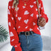 Autumn Winter Love Pattern Knitted Pullover - Round Neck Long Sleeve Sweater