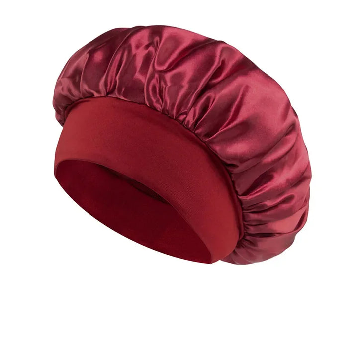 Women's Satin Sleeping Bonnet – Wide-Brimmed, Elastic Band, Hair Care Cap