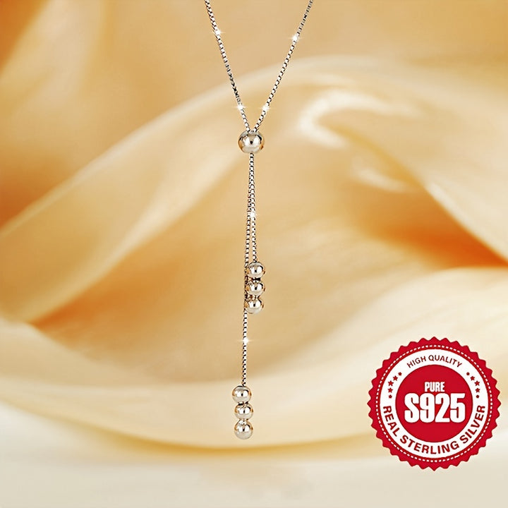 Sterling Silver Y-Shape Necklace - Adjustable, Hypoallergenic, Simple Classic Design