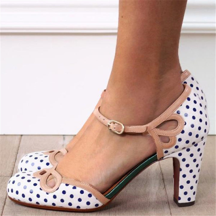 Polka dot/stripe sandals