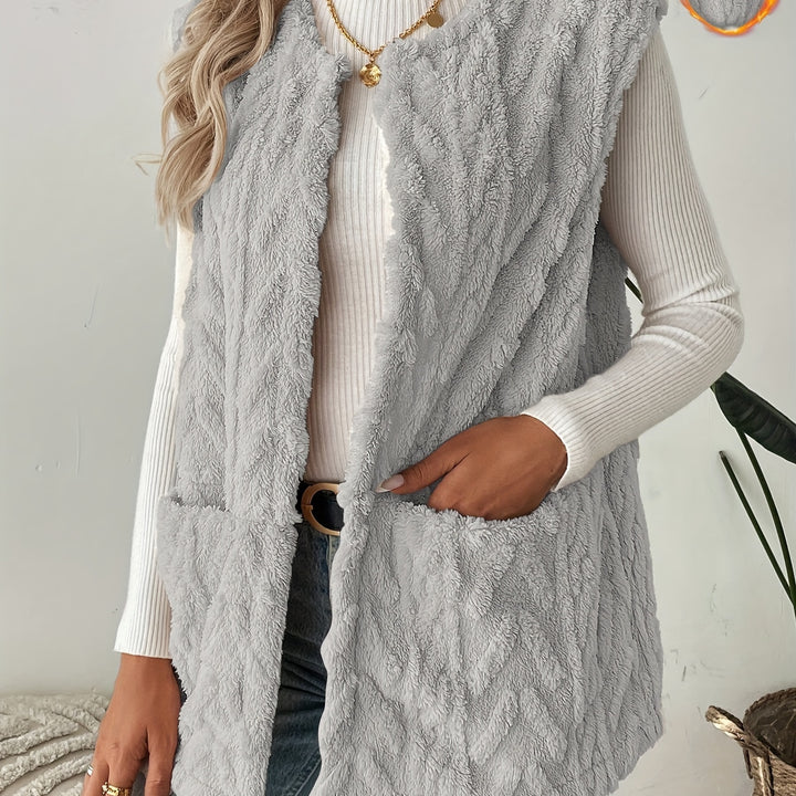 Cable Knit Open Front Vest – Soft, warm, and versatile. A cozy winter essential.